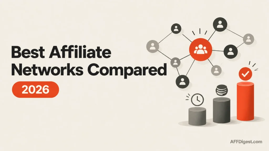 Best affiliate networks compared in 2026: a network of connected partners beside comparison bars