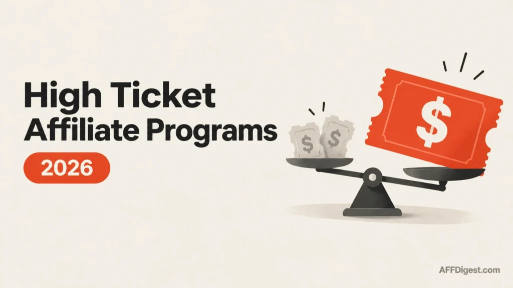 High ticket affiliate programs in 2026: one large ticket outweighing two small ones on a scale